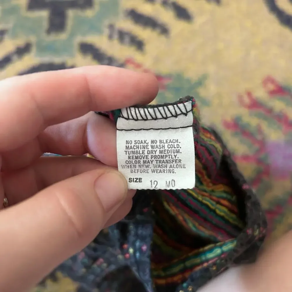 RARE Vintage OshKosh B’Gosh Rainbow Vestbak Overall Dress 12 Months